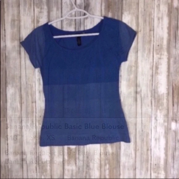 Banana Republic Basic Blue Blouse - Picture 5 of 5